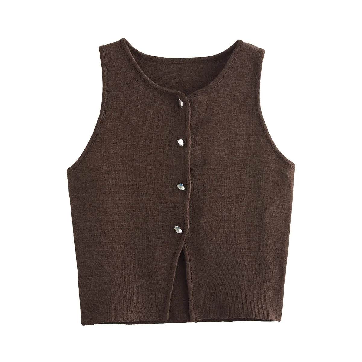 Women Cropped Knit Vest - P12 Hub Europe