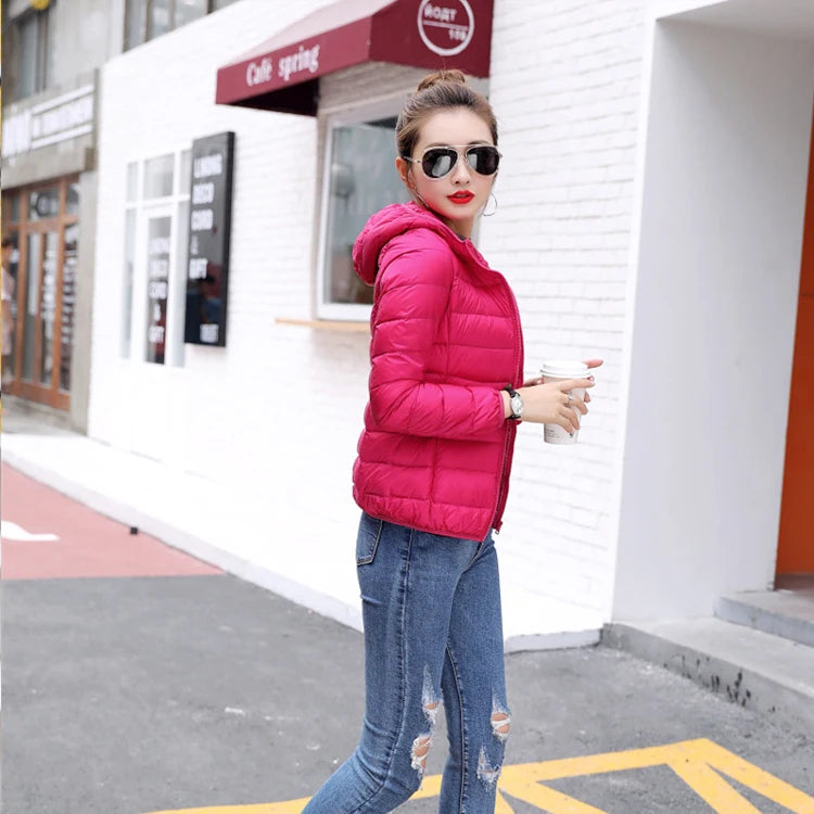 Women's Down Jacket Climbing Clothes Sportswear Hiking 90% White Duck Down Coat Warm Sports Camping Outing Trekking