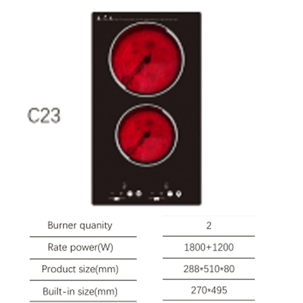 Kitchen Electric Cooker Double Ceramic Cooker Induction Cooktop Double Heating Cooker Electric Stove Vertical Cooking Stove