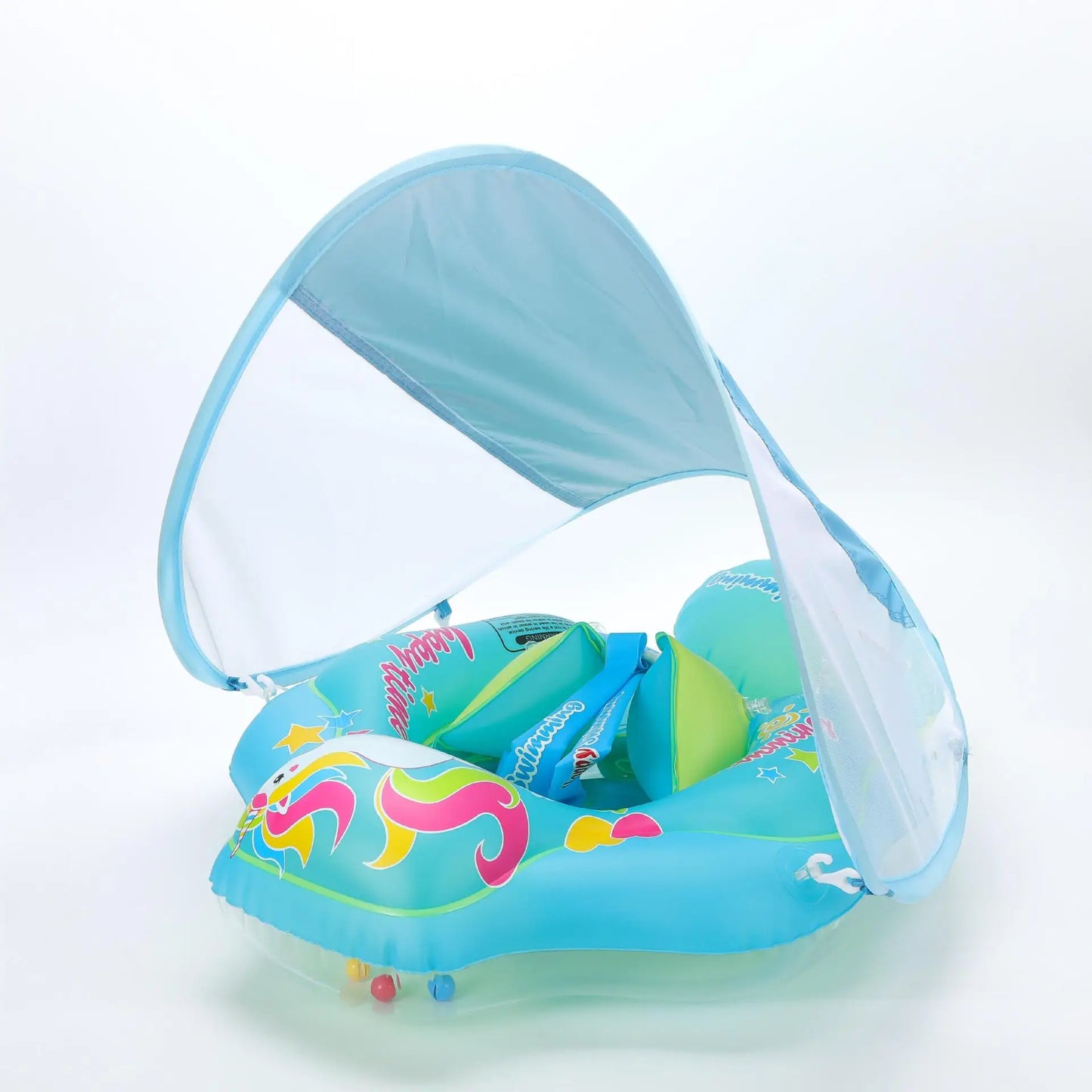 Baby Swimming Float With Canopy Inflatable Infant Floating Ring Kids Swim Pool Accessories Circle Bathing Summer Toys