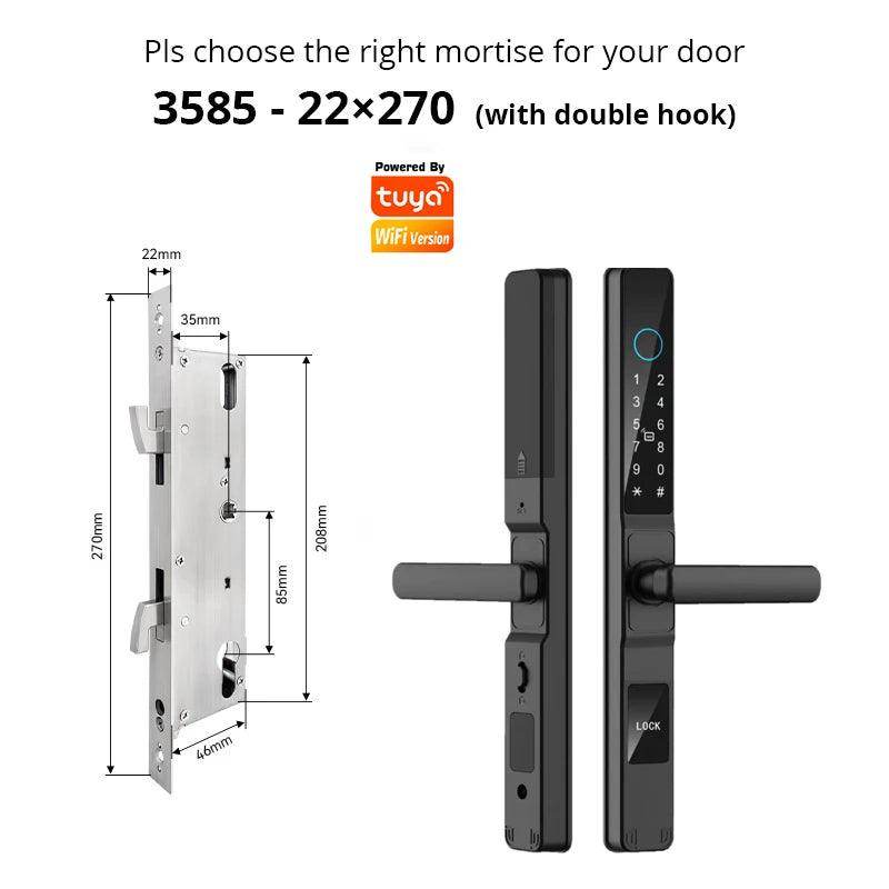 WiFi Sliding Door Lock | IP66, Fingerprint, Card, Code, Glass/Aluminum - P12 Hub Europe