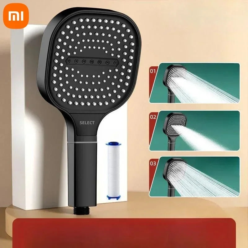 Xiaomi 13CM Large Panel 3 Modes Shower Head High Pressure Water Massage Shower With Head Filter Element Bathroom Accessories New