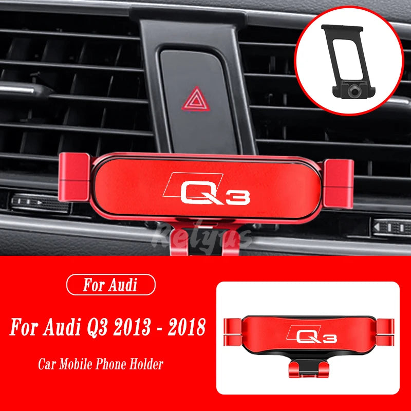 Car Mobile Phone Holder For Audi Q3 F3B 8UG 8UB 2013-2022 Air Vent Mounts Stand GPS Gravity Navigation Bracket Car Accessories