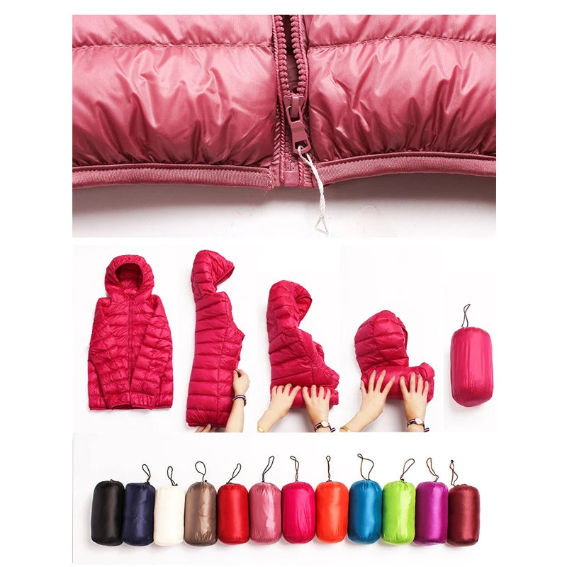 Women's Down Jacket Climbing Clothes Sportswear Hiking 90% White Duck Down Coat Warm Sports Camping Outing Trekking