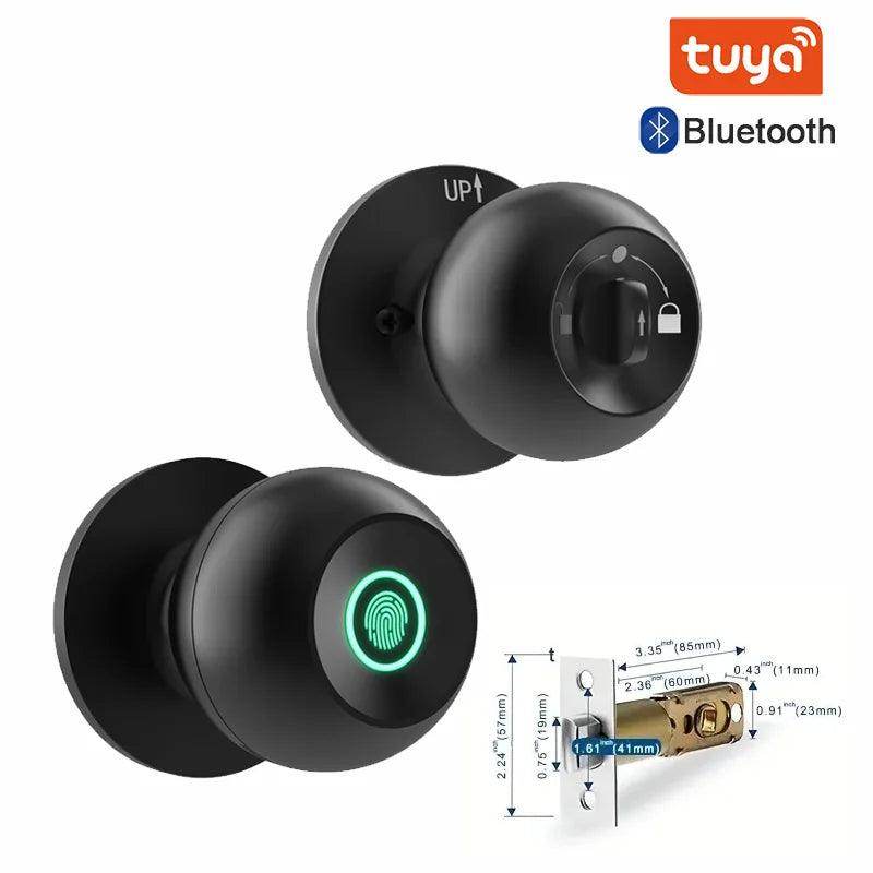 Fingerprint Smart Door Lock Bluetooth, Card, Code, Key, 35-75mm - P12 Hub Europe