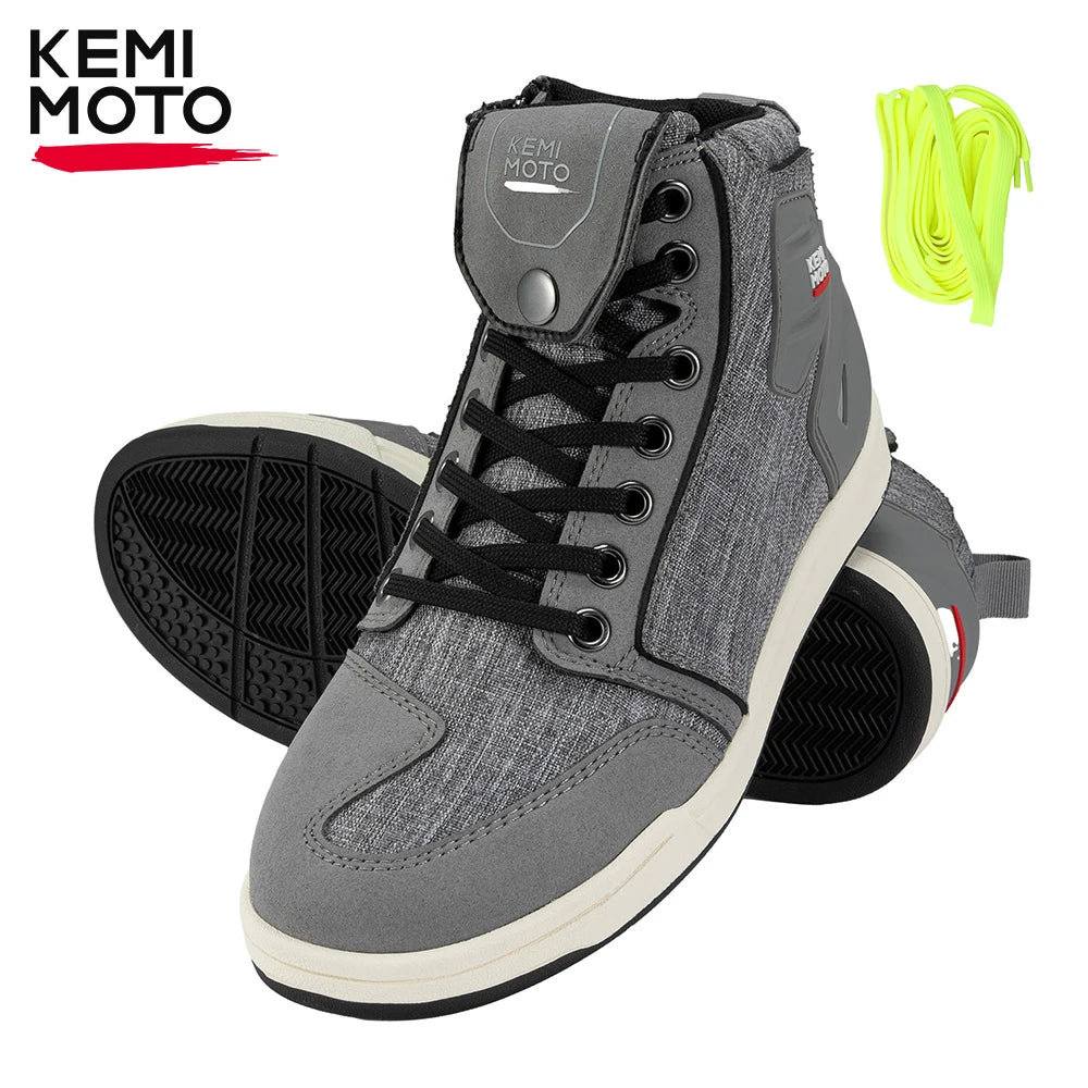 KEMIMOTO Motorcycle Shoes Summer Commuting Riding Men Boots Casual Rides Flat Shoes Anti-collision Protection Outdoor Activities