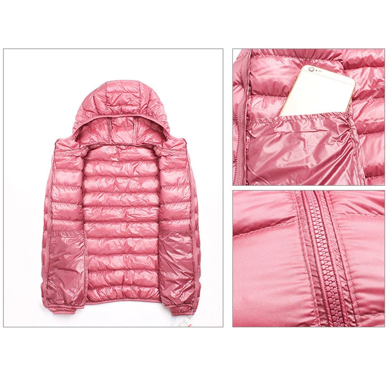 Women's Down Jacket Climbing Clothes Sportswear Hiking 90% White Duck Down Coat Warm Sports Camping Outing Trekking