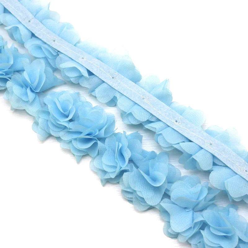 (1 meter) Chiffon lace fabric Webbing Decoration flower gift ribbons crafts Non-woven fabrics base - P12 Hub Europe
