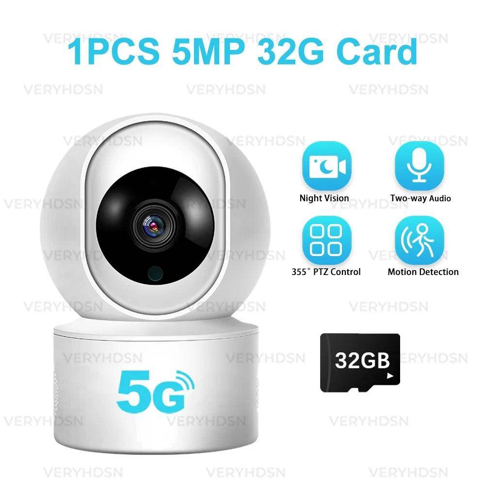 Camera 5MP 5G WiFi AI Detect, Tracking, Color Night, Audio - P12 Hub Europe