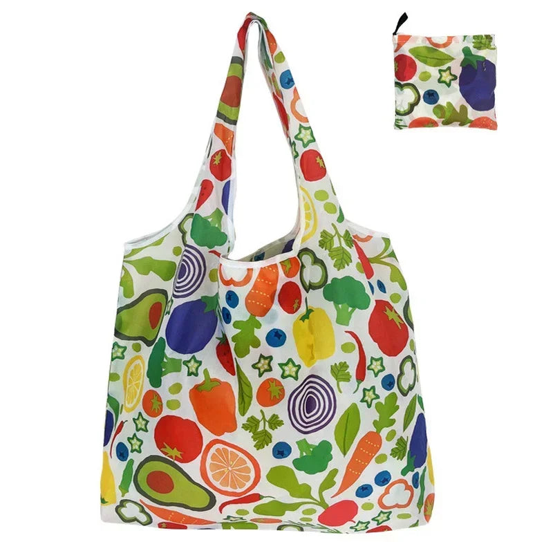 Large Reusable Shopping Bag for Women Shopper Tote Folding Bag Eco-Friendly Reusable Foldable Grocery Case Handbags Storage Bags