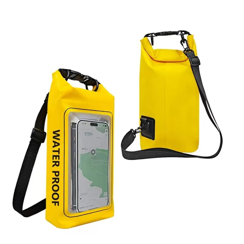 New 2L waterproof bag, outdoor diagonal cross bag, 2-in-1 mobile phone waterproof bag, PVC swimming waterproof bag