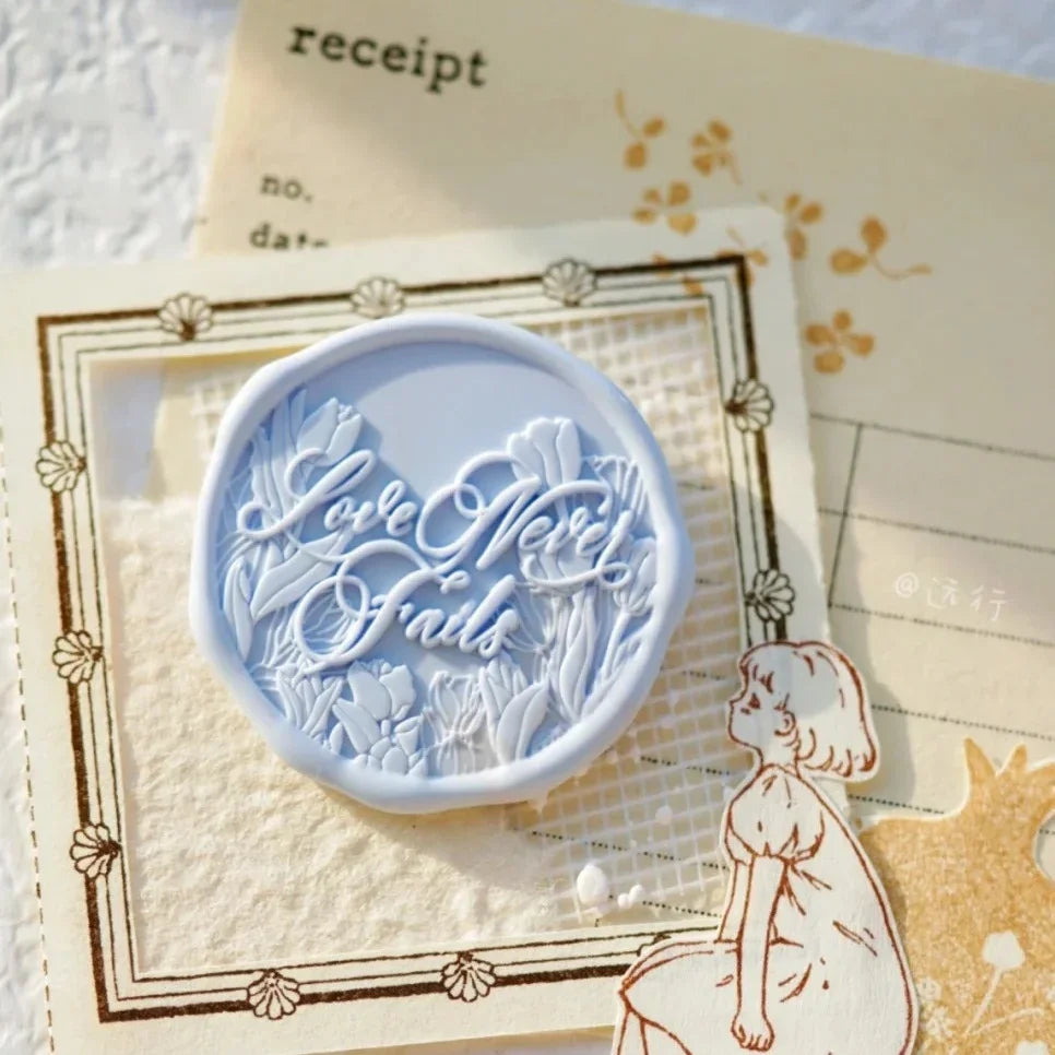 New Fire Seal Seal Head Multi-Layer Precision Carving Diy Hand Ledger Embossed Brass Head Envelope Seal Children'S Stamp Toy