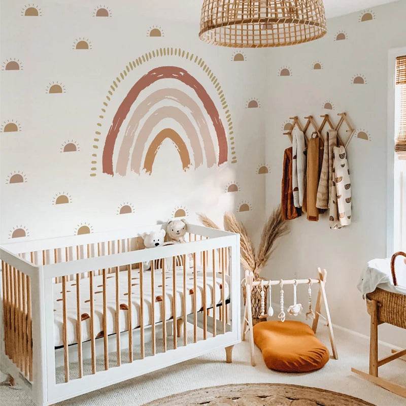 Nursery Boho Rainbow Wall Decals Wallpapers Wall Stickers Waterproof Children Living Room Bedroom KIds Baby Home Decor - P12 Hub Europe