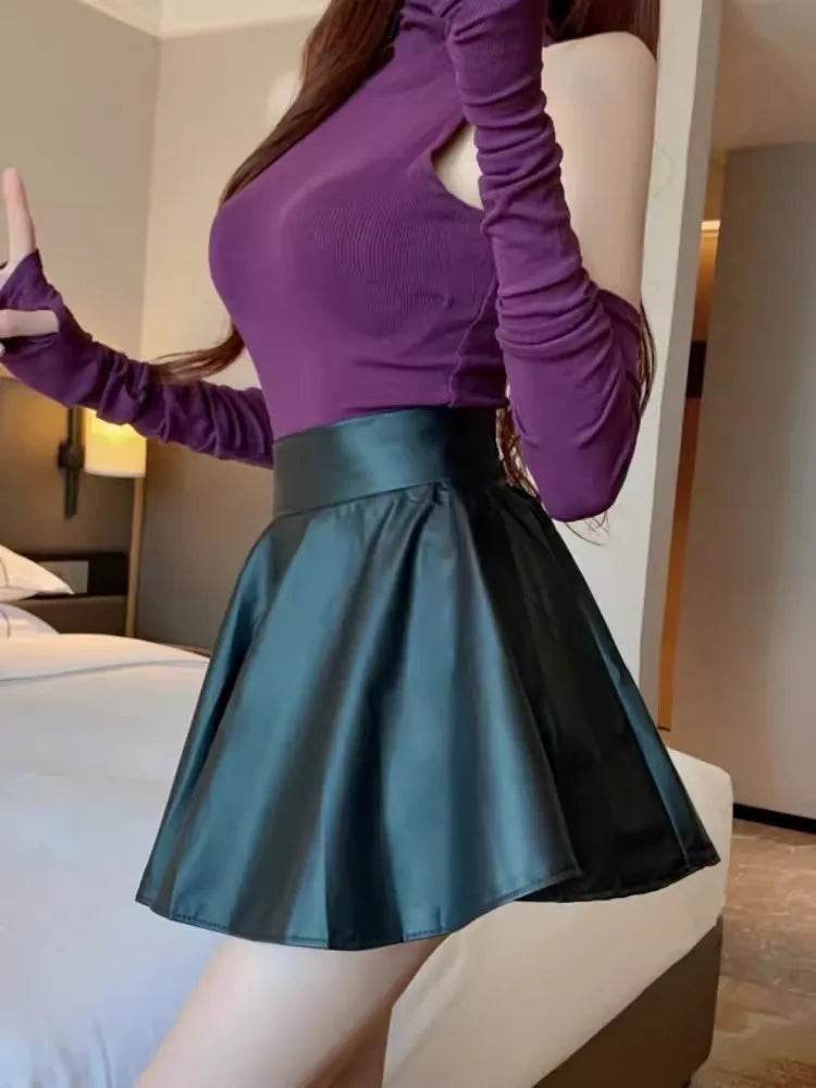 Women's Faux Leather Mini Skirt - P12 Hub Europe