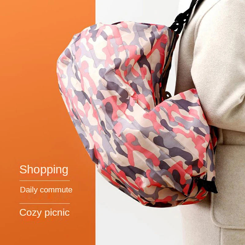 Foldable Storage Bag With Handle Portable Travel Camouflage Handbags 2024 New Large Capacity Shopping Bag High Quality