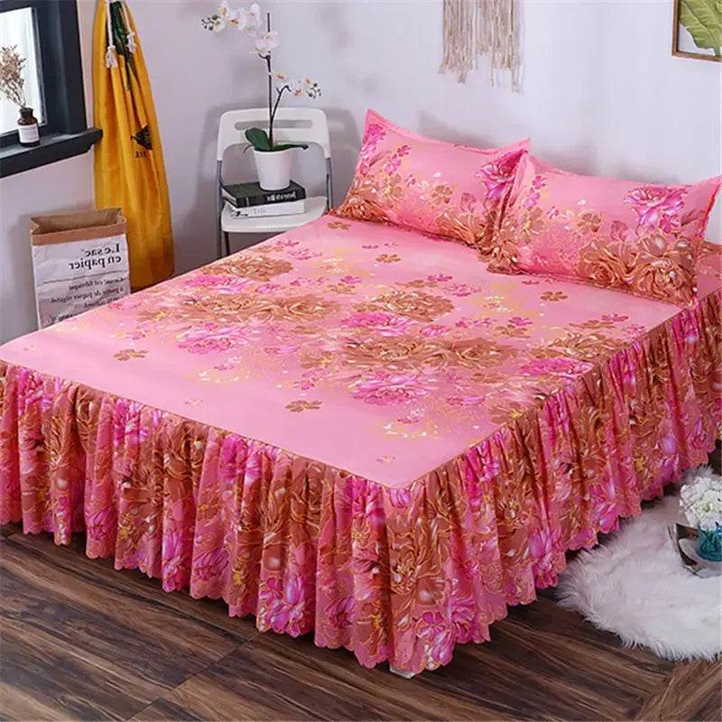 Stylish Single-piece Bed Circumference Skirt, Korean Version Bedspread & Coverlet, Fade-Resistant Design - P12 Hub Europe