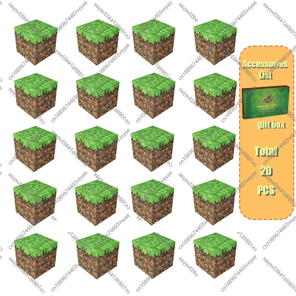 Magnetic Building Blocks Toys Build Mine World Magnet Cube Set for Kids 3+ DIY Models Children STEM Sensory Toys Holiday Gift