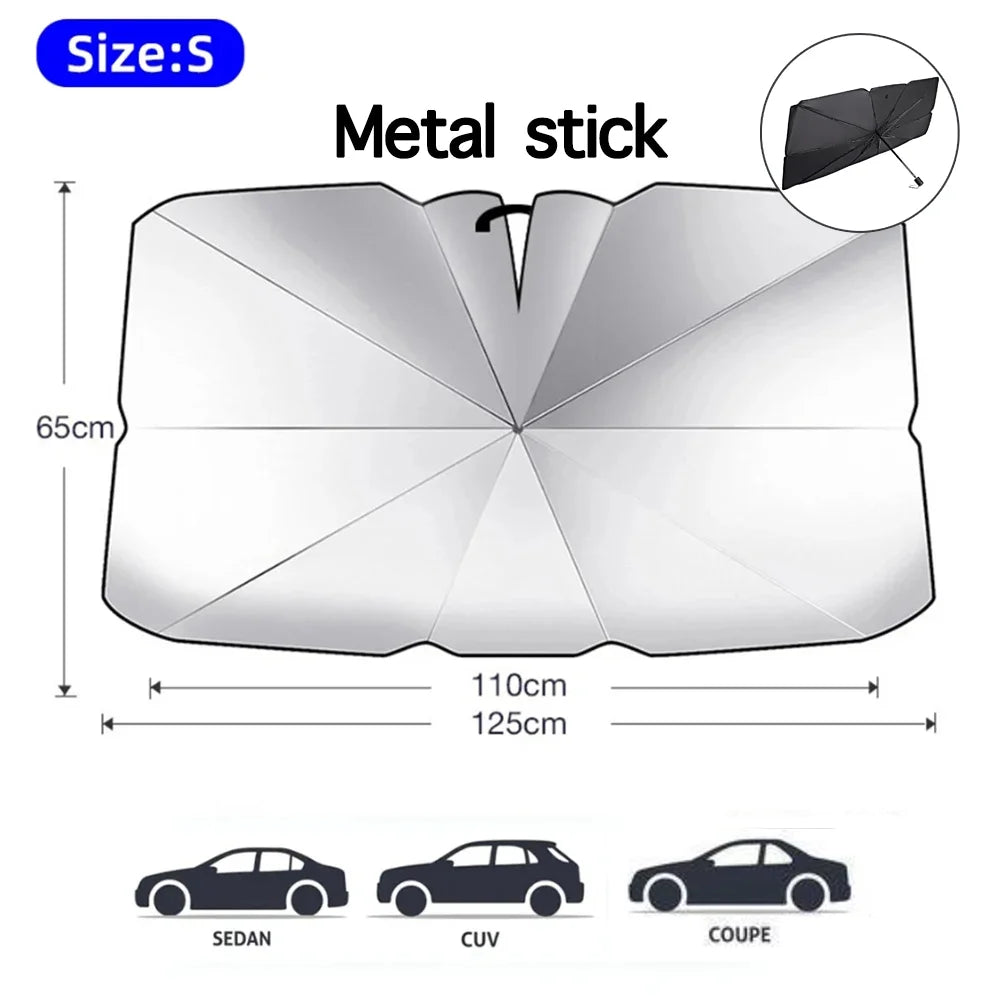 2024 Car Windshield Sun Shade Umbrella Foldable Sunshade Front Window Cover for UV Block Heat Protection Protector Parasol