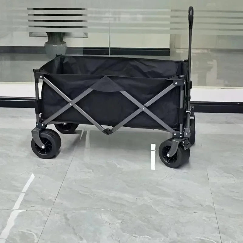 Portable Outdoor Cart, Heavy-Duty Folding Trolley, Smooth Bearing Design, Picnic Wagon, Convenient Folding Storage