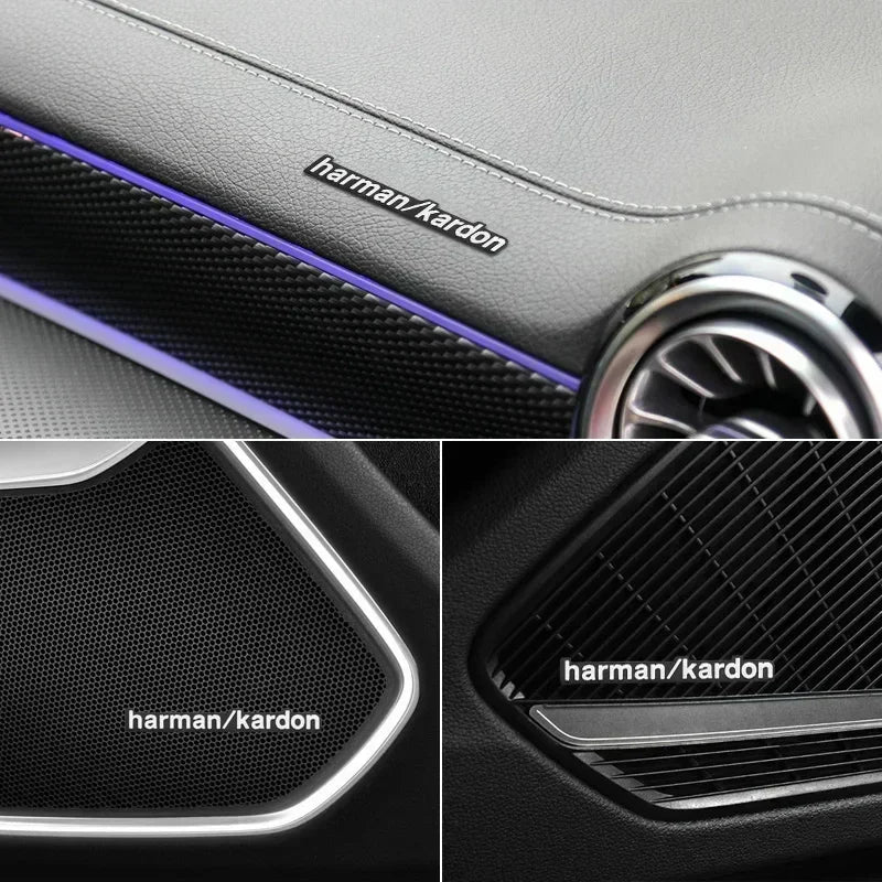 4pcs/8pcs high-quality Metal harman/kardon car Hi-Fi Speaker audio Speaker Badge stereo Emblem sticker Auto styling accessories
