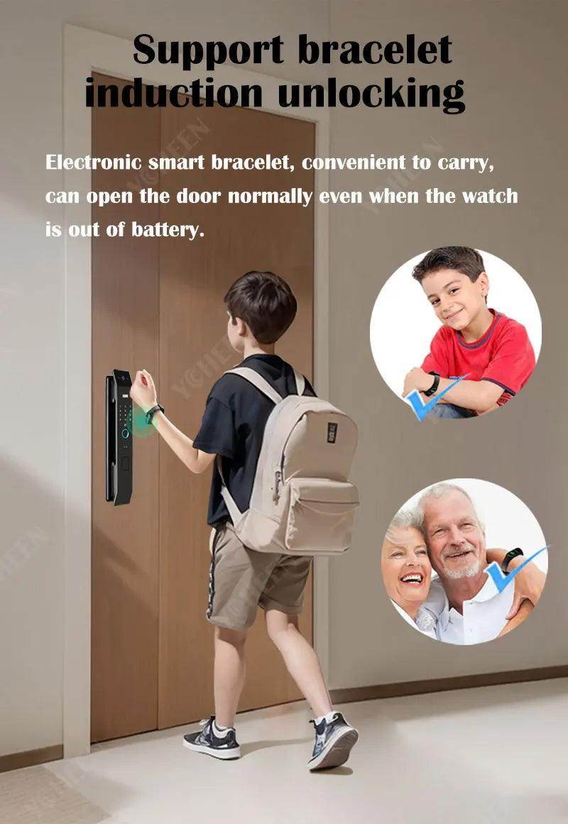 3D Face Recognition Door Lock | Video, Tuya/Wishome App, IP66, NFC - P12 Hub Europe