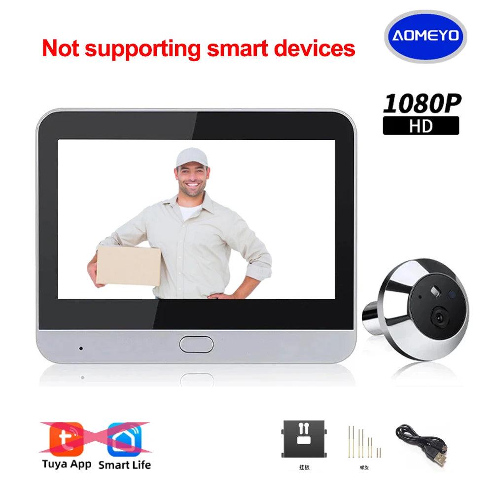 Peephole Camera 1080P WiFi 4.3" Monitor, 5000mAh, Night Vision - P12 Hub Europe