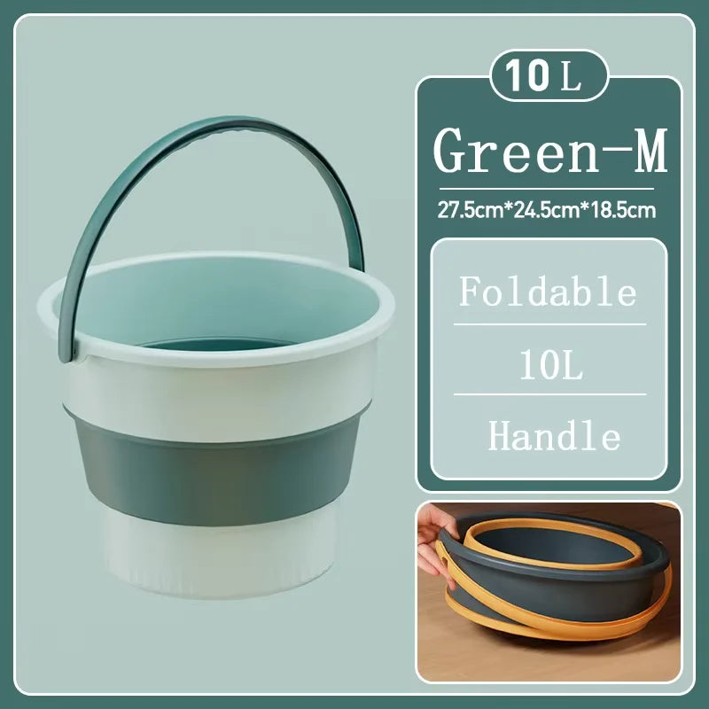 Portable Foldable Bucket Basin 5/10/17L Silicone Bucket Camping Laundry Basket Car Wash Fishing Bathroom Tool Household Supplies