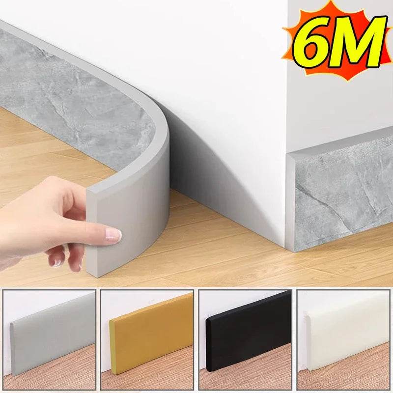 6/2M Marble Striped Skirting Line Waterproof Self Adhesive 3D Wall Sticker Thickened Anti-collision Corner Line Home Decoration - P12 Hub Europe