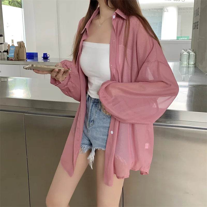 Semi Sheer Button Down Shirt - P12 Hub Europe