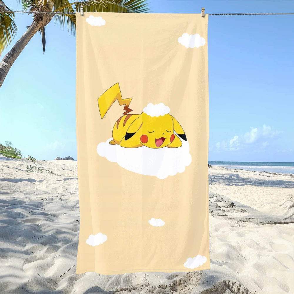 Pikachu-Printed Beach Towels: Fun for Pokémon Fans at the Shore! Suitable for towels, bath towels, beach towels - P12 Hub Europe
