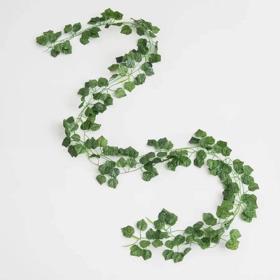 210Cm Artificial Hanging Christmas Garland Plants Vine Leaves Green Silk Outdoor Home Wedding Party Bathroom Garden Decoration - P12 Hub Europe