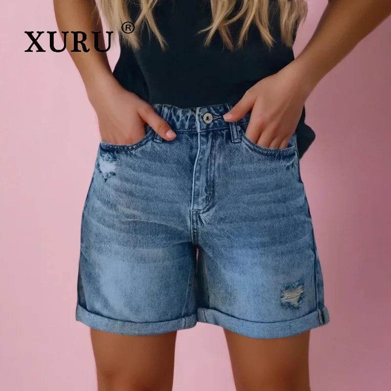 Women's Ripped Tassel Denim Shorts - P12 Hub Europe