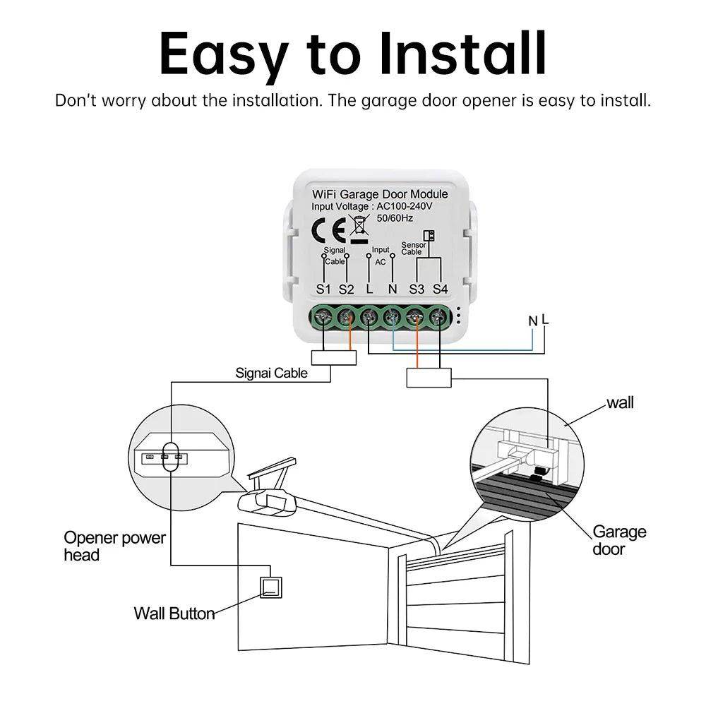 Garage Door Controller Alexa/Google, App, Timer, Share - P12 Hub Europe