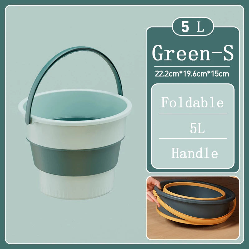 Portable Foldable Bucket Basin 5/10/17L Silicone Bucket Camping Laundry Basket Car Wash Fishing Bathroom Tool Household Supplies