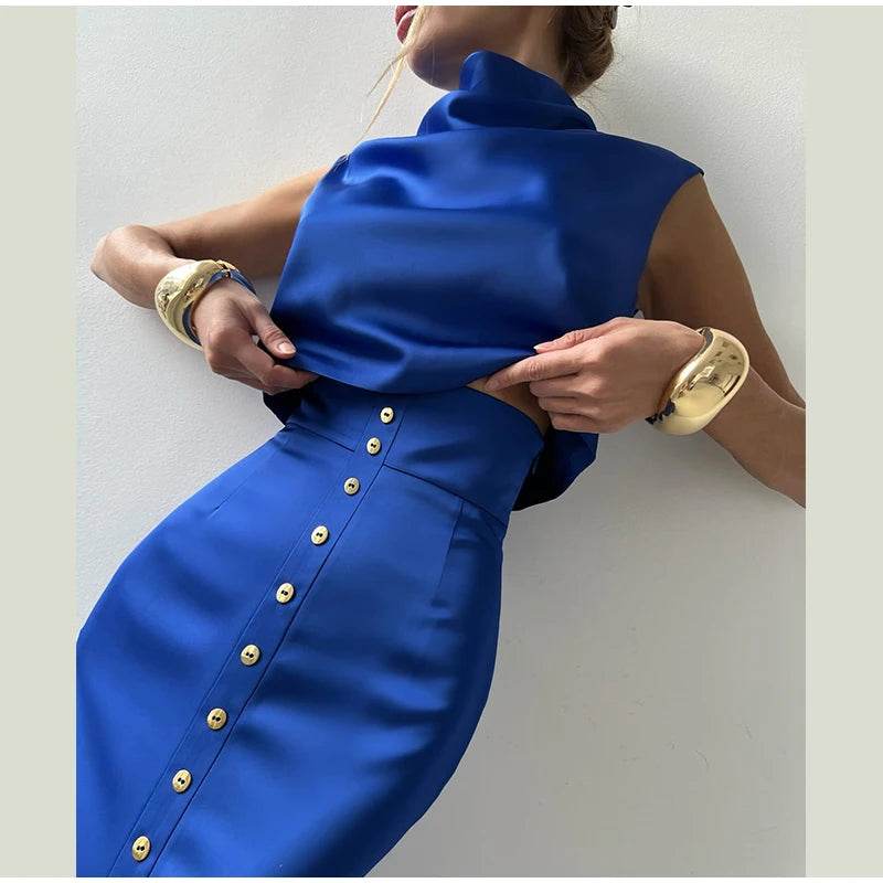 Elegant Split Skirt Crop Set - P12 Hub Europe