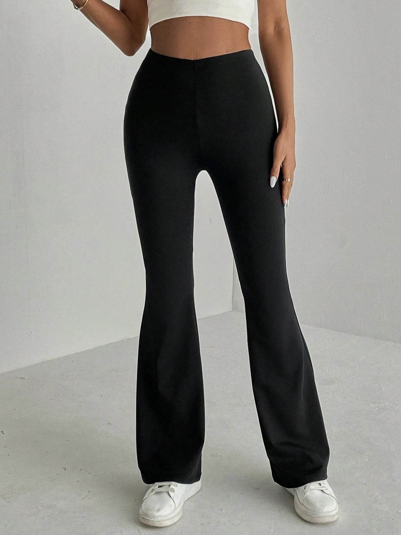Women's Plain High Waist Flares - P12 Hub Europe