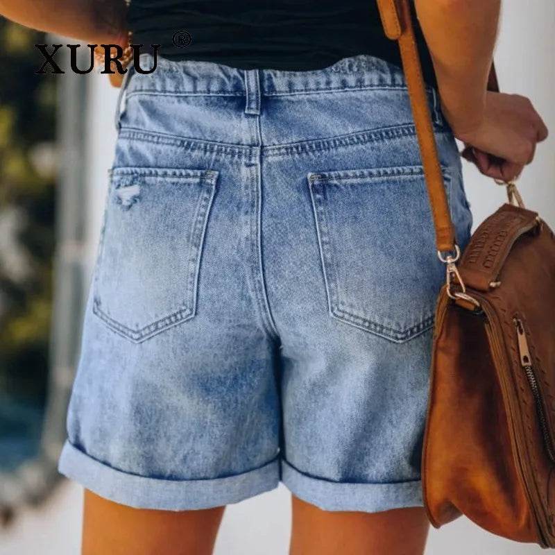 Women's Ripped Tassel Denim Shorts - P12 Hub Europe