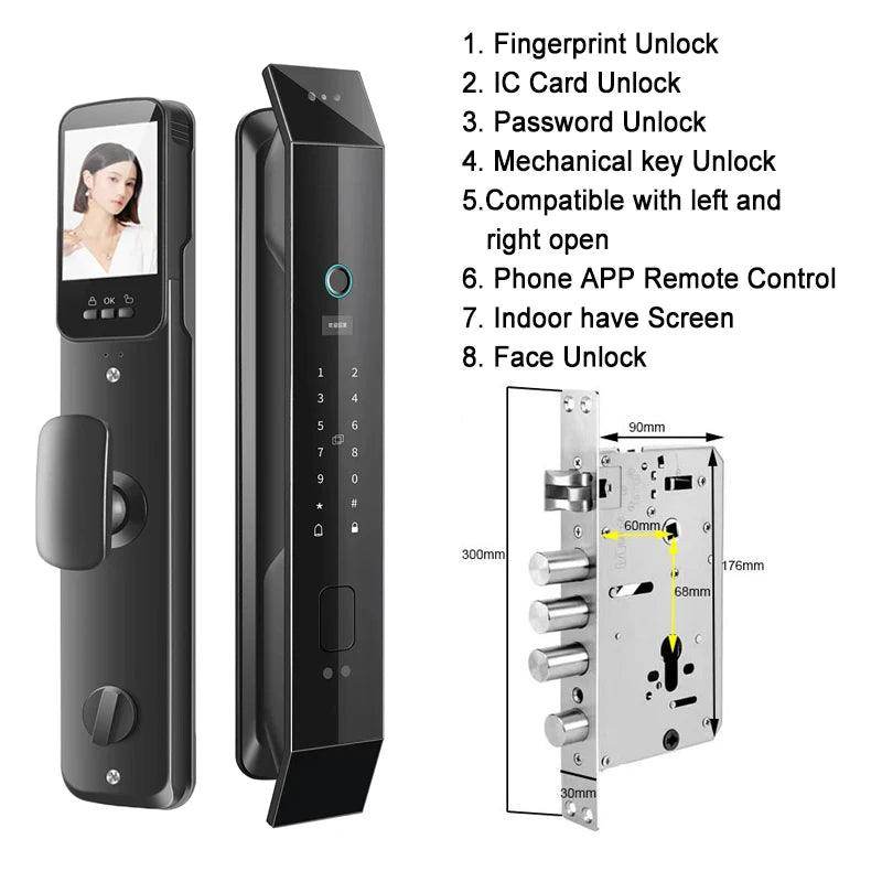 Smart Lock Video Doorbell, App, 6-in-1, 4200mAh - P12 Hub Europe