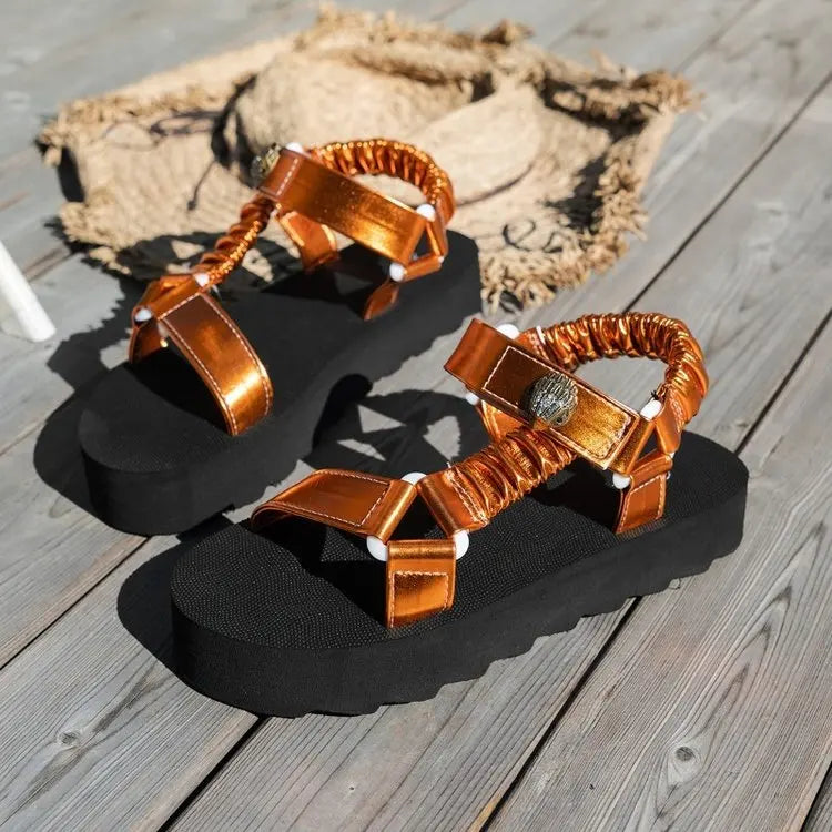 2025 Summer Flat Women's Shoes Hemp Rope Set Foot Beach Sandals Outdoor All-match Casual Slippers Large Size Girls Sandals