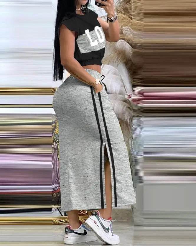 Women Print Colorblock Skirt Set - P12 Hub Europe