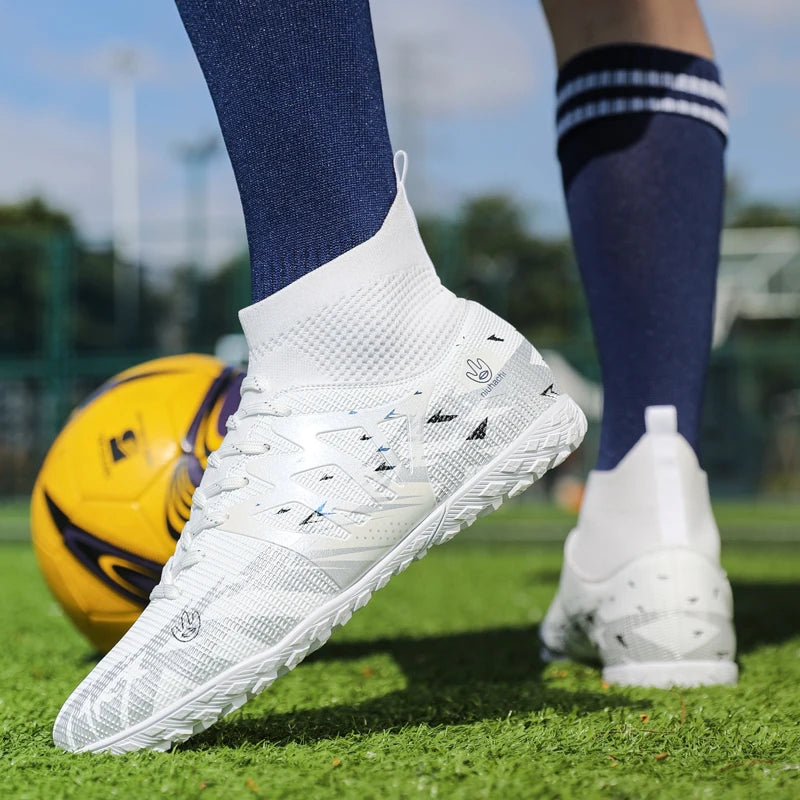 New Men Soccer Shoes Cleats Outdoor Sport Adult Football Boots Breathable Match Long Spikes Comfortable Training Boys Non Slip