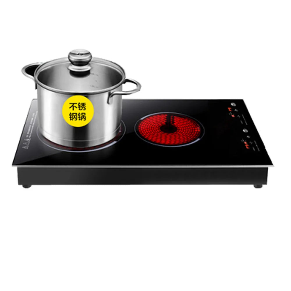 Kitchen Electric Cooker Double Ceramic Cooker Induction Cooktop Double Heating Cooker Electric Stove Vertical Cooking Stove