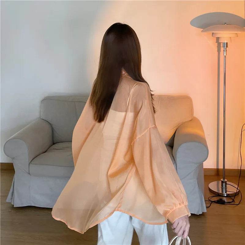 Semi Sheer Button Down Shirt - P12 Hub Europe
