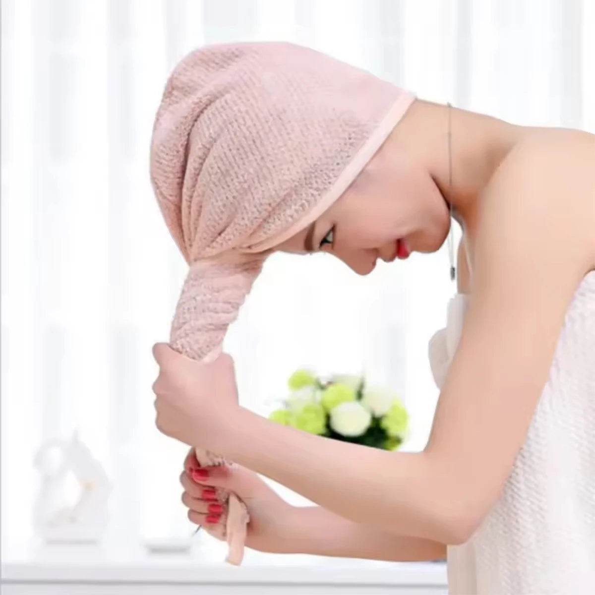 Women's dry hair towels are household items used for wiping hair, including thick and highly absorbent headscarves, quick drying - P12 Hub Europe