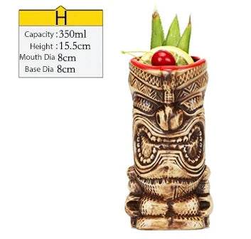 Hawaii Tiki Mugs Cocktail Cup Beer Beverage Mug Wine Mug Ceramic Tiki Mugs Great For Cocktail Drink - P12 Hub Europe