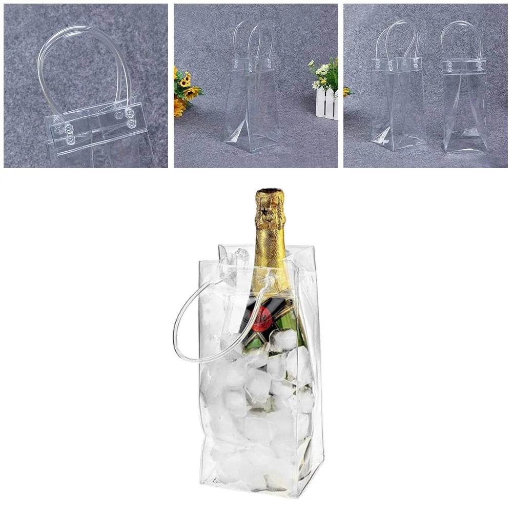 Ice Bag Wine Beer Champagne Bucket Drink Bottle Cooler Chiller Foldable Carrier PVC Ice Wine Bag Picnic Ice Wine Utensils - P12 Hub Europe