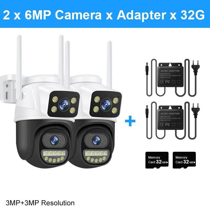 Camera Dual Lens PTZ 6MP, Dual Screen, AI Track, Color Night - P12 Hub Europe