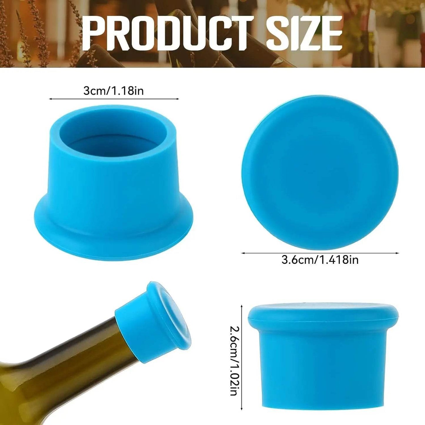 8Pcs Wine Stoppers Reusable Silicone Wine Corks Wine Bottle Stopper Beverages Beer Champagne Sealed Bottle Cap Keep Wine Fresh - P12 Hub Europe