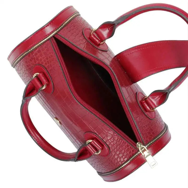 VM FASHION KISS NEW Rendering Boston Handbag Classic Style Crossbody Bag Elegant Women's Shoulder Bag Leather Satchel Purse
