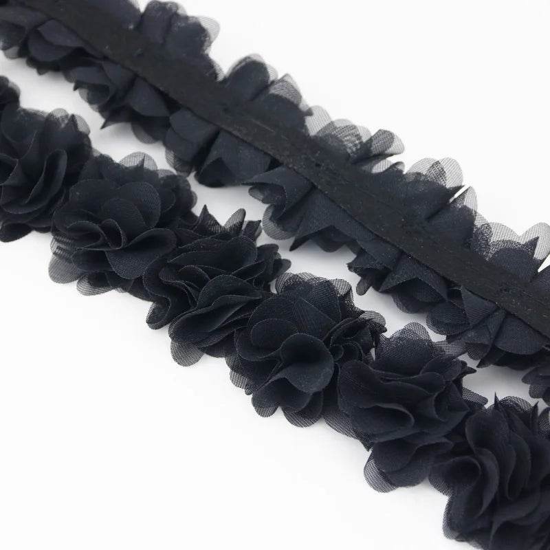 (1 meter) Chiffon lace fabric Webbing Decoration flower gift ribbons crafts Non-woven fabrics base - P12 Hub Europe